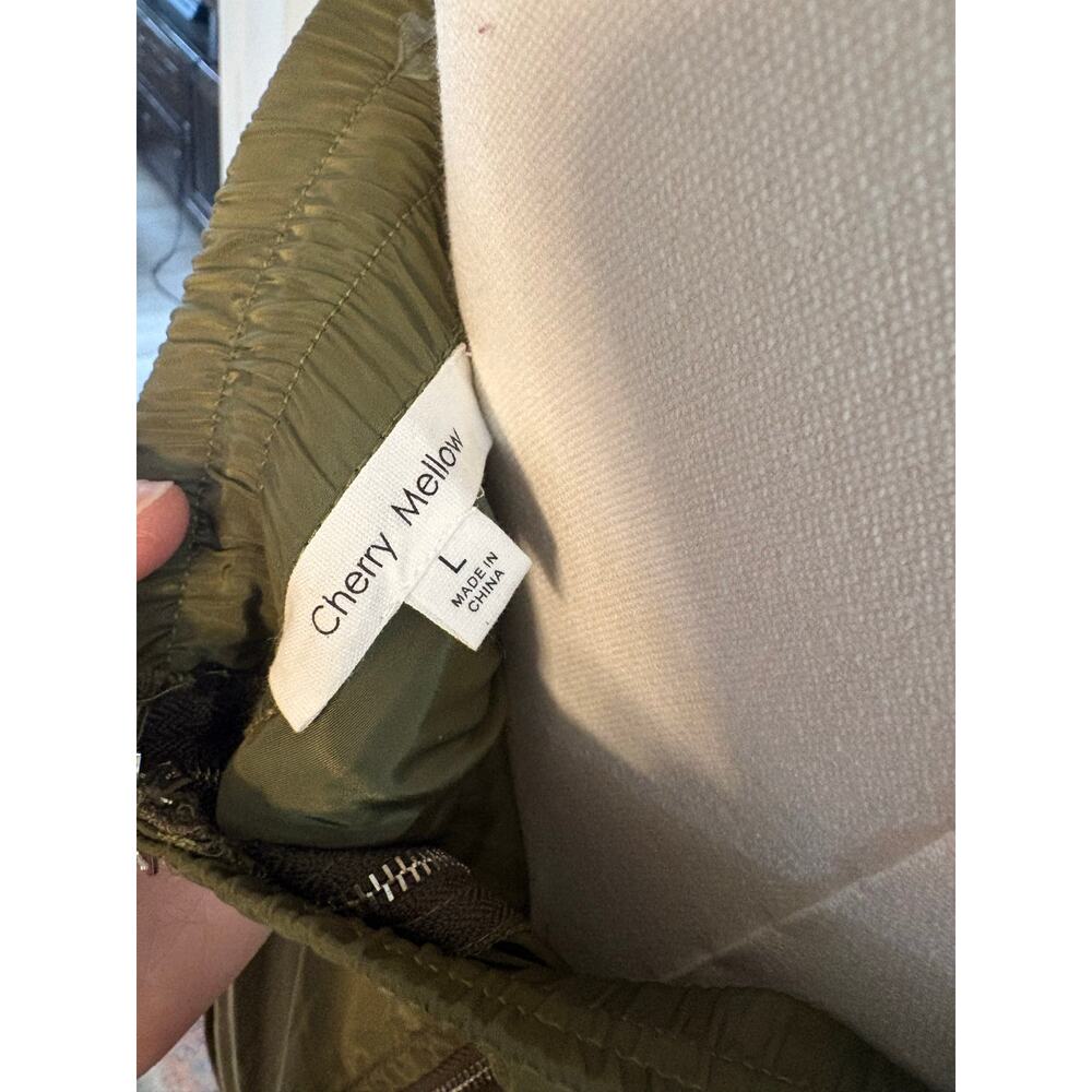 Cherry Mellow Olive Green Ruched Side Strapless Maxi Dress Large - Picture 7 of 7
